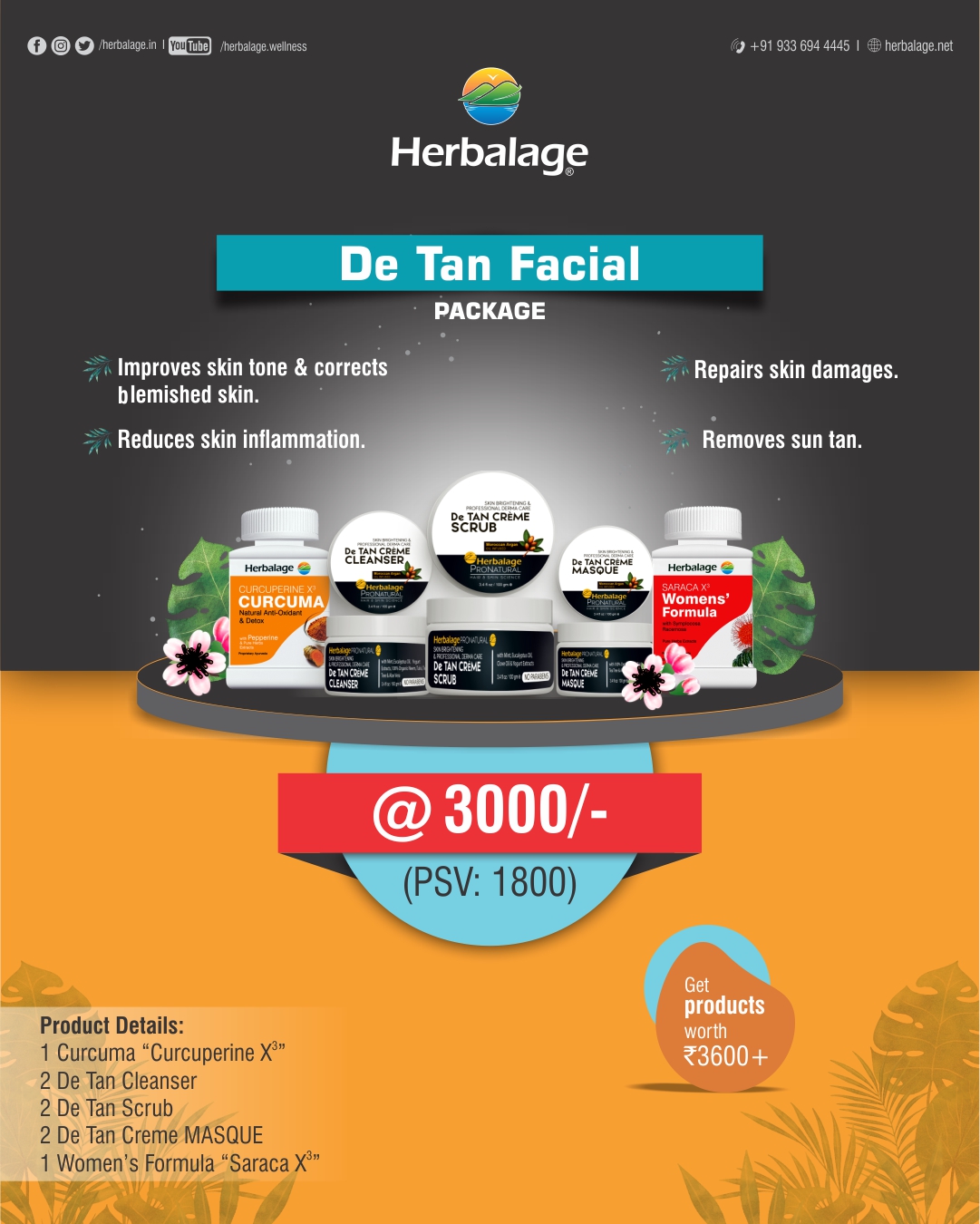 De Tan Facial package @3000